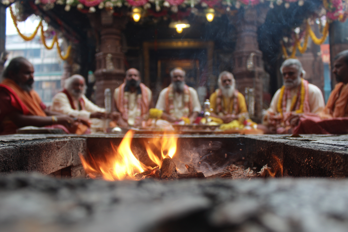 Sacred fire rituals at Athirudram